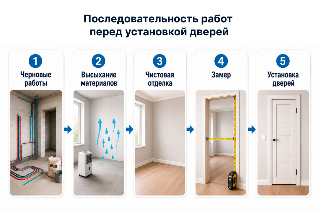 Последовательность работ перед установкой межкомнатных дверей