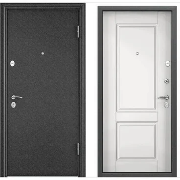 Входная дверь Delta 100 чёрный шёлк D-27 КТ белый