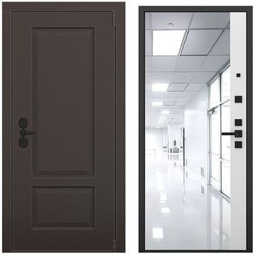 Входная дверь Шэбби амаретто силк панель зеркало 3D