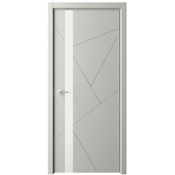 Межкомнатная дверь эмаль Геометрия 6 серая остеклённая