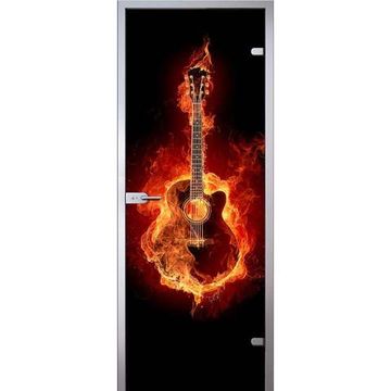 Межкомнатная стеклянная дверь АКМА Guitar триплекс фотопечать