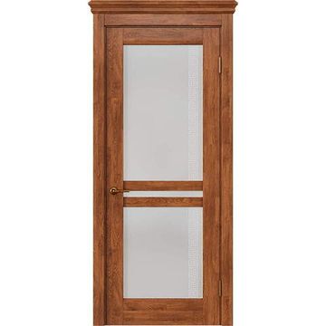 Межкомнатная дверь массив дуба селект Alvero Афина орех остеклённая