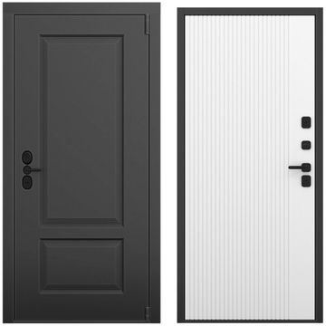 Входная дверь Шэбби чёрный силк панель шторм