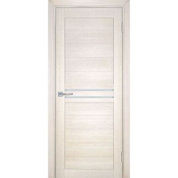Межкомнатная дверь экошпон Мариам Техно-739 сандал бежевый стекло сатинат белый