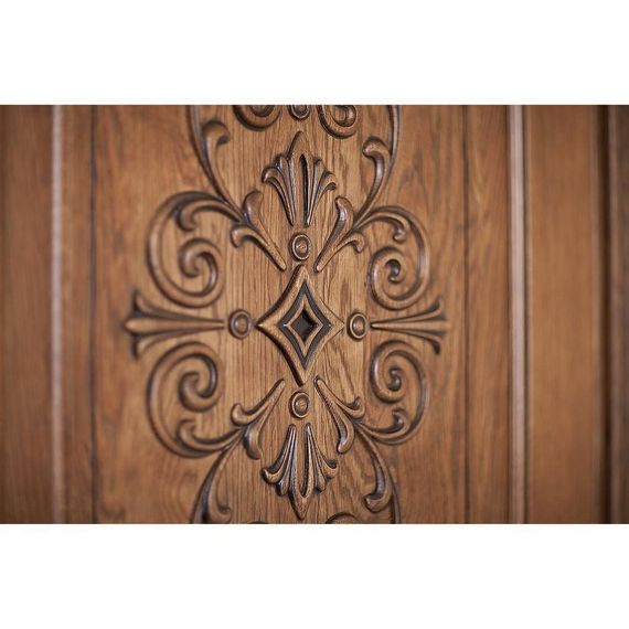 Межкомнатная дверь массив дуба Viporte Флоренция Декор табачный глянец глухая