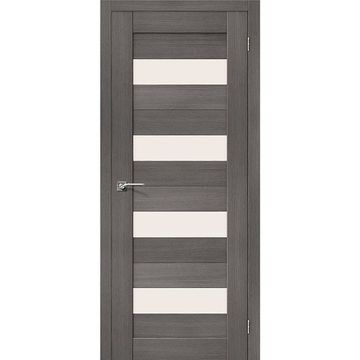 Межкомнатная дверь экошпон Порта-23 grey veralinga остеклённая