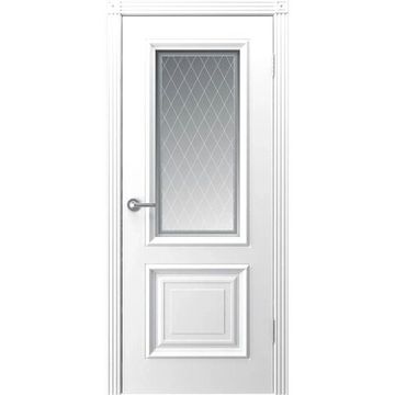 Межкомнатная дверь эмаль Акцент белая со стеклом 4