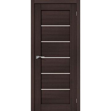 Межкомнатная дверь экошпон Bravo Порта-22 wenge veralinga остеклённая