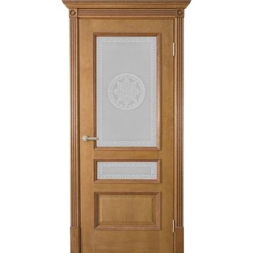 Межкомнатная дверь шпон Вена дуб античный стекло Версаче