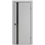 Фото межкомнатной двери ПЭТ Квинто серая остеклённая