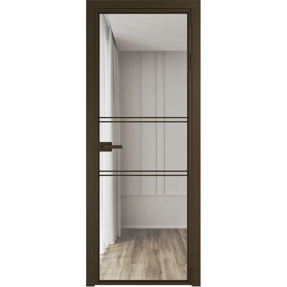 Алюминиевая межкомнатная дверь 2AХ деорэ остеклённая