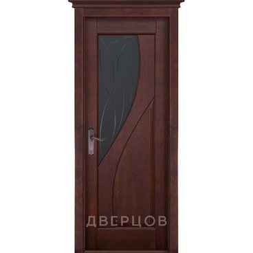 Межкомнатная дверь массив ольхи ОКА Даяна махагон остеклённая