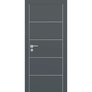 Межкомнатная дверь экошпон Profilo Porte PX-12 графит с алюминиевой кромкой с 4-х сторон