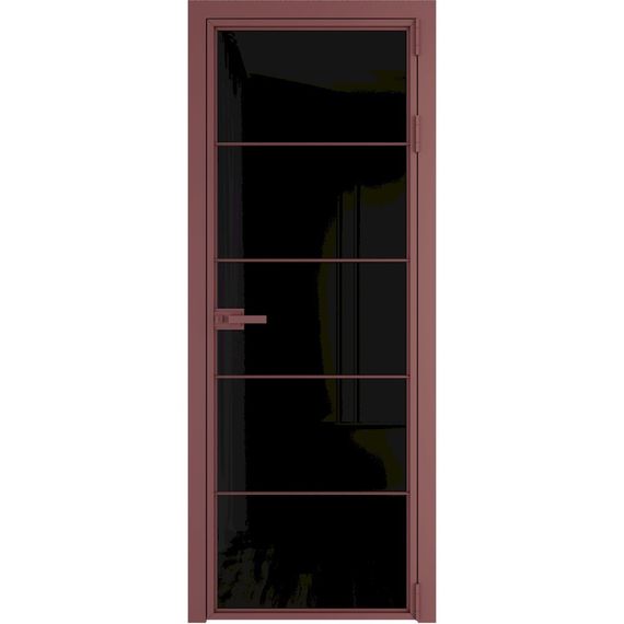 Алюминиевая межкомнатная дверь 5AХ красный антрацит остеклённая