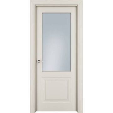 Межкомнатная дверь эмаль Паспарту-2 латте остеклённая