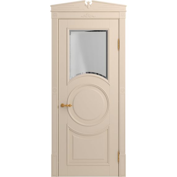 Межкомнатная дверь массив бука Viporte Лацио Амбиенте ваниль остекление 1