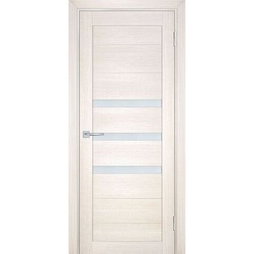 Межкомнатная дверь экошпон Мариам Техно-709 сандал бежевый стекло сатинат белый