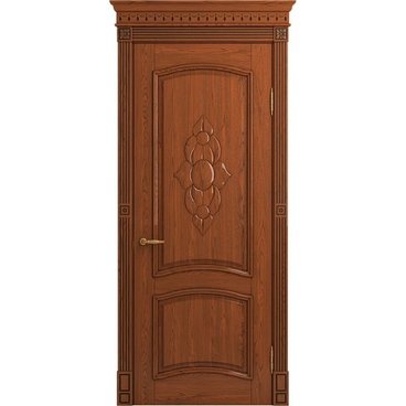 Межкомнатная дверь массив ясеня Viporte Бристоль Декор табачный глянец глухая