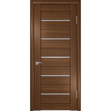 Межкомнатная дверь экошпон ЛУ-22 тёмный орех остеклённая