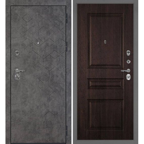 Входная дверь Тетра-126 панель фрезерованная PR-150 дуб морёный