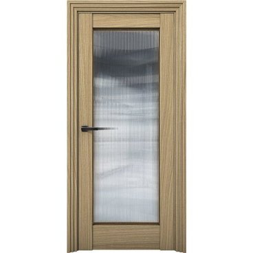Межкомнатная дверь Никель 5 дуб светлый со стеклом