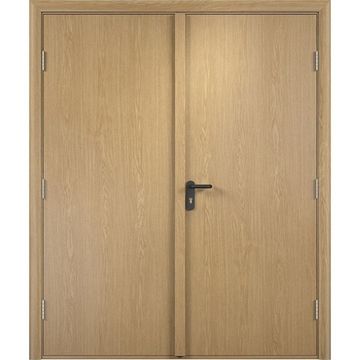 Дверь противопожарная деревянная двупольная ПВХ EI30 дуб