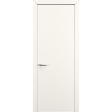 Межкомнатная дверь Квалитет К7 молочный с алюминиевой кромкой