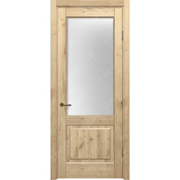 Межкомнатная дверь массив дуба с сучком Дверцов Ливорно остеклённая