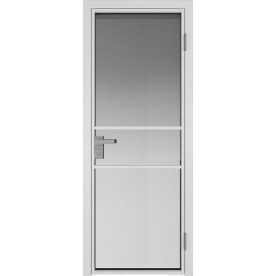 Межкомнатная дверь алюминиевая Profil Doors 2AG белая матовая RAL9003 остеклённая