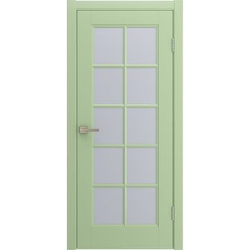 Межкомнатная дверь Аморе фисташковая эмаль RAL 6019 со стеклом