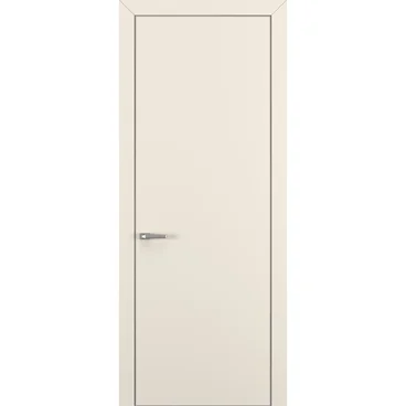 Межкомнатная дверь Квалитет К7 кремовый с алюминиевой кромкой