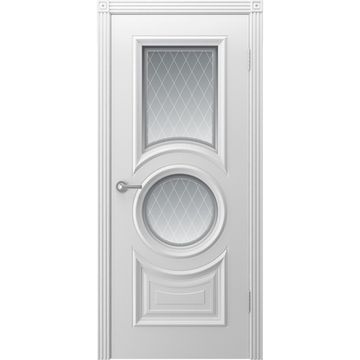 Межкомнатная дверь эмаль Богема белая со стеклом 4