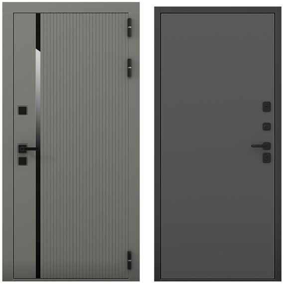 Входная дверь Пиано S антрацит силк панель гладкая антрацит