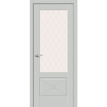 Межкомнатная дверь эмалит Прима-13.2.0.0 grey matt остеклённая