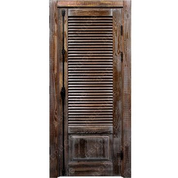 Межкомнатная дверь массив дуба Лофт Генуя RAL 8007 глухая