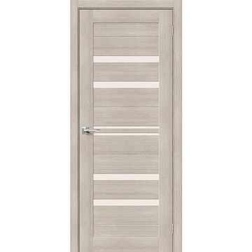 Межкомнатная дверь экошпон Bravo Порта-30 cappuccino veralinga остеклённая