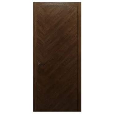 Межкомнатная дверь массив дуба Alvero Флэт-IХ орех глухая