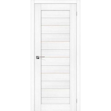 Межкомнатная дверь экошпон Bravo Порта-22 snow veralinga остеклённая