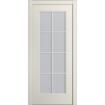 Межкомнатная дверь эмаль Версаль-Ф Лофт молочно-белая RAL 9010 со стеклом