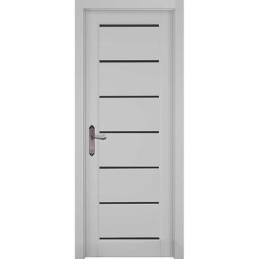 Межкомнатная дверь массив ольхи ОКА Премьер Плюс грей остеклённая