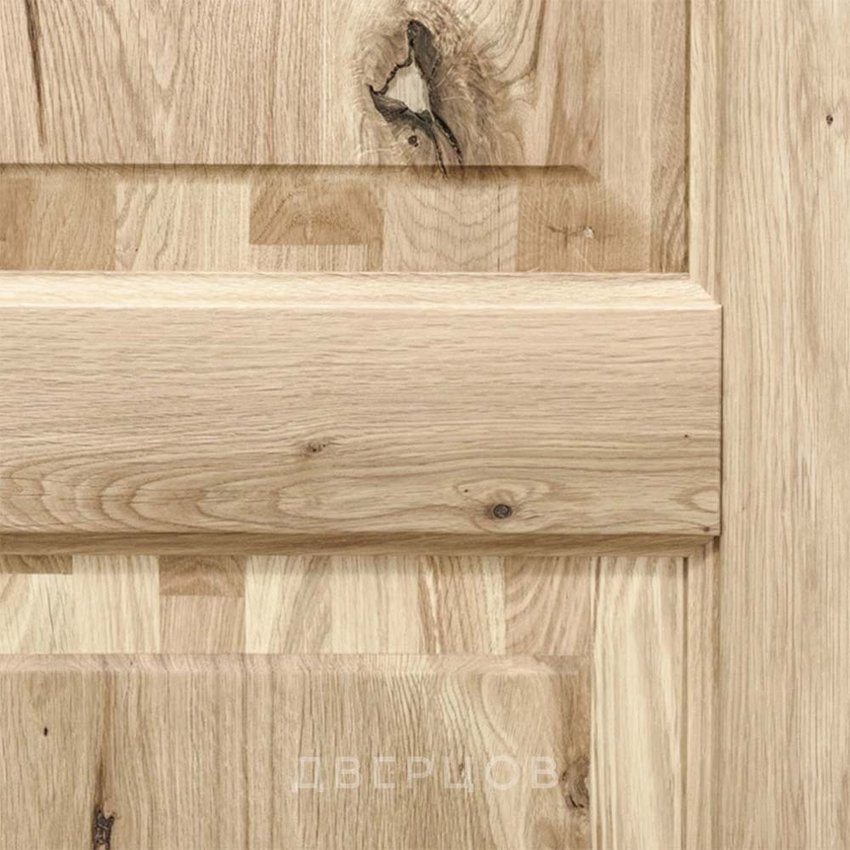 Межкомнатная дверь массив дуба с сучком Дверцов Кастро ПО-10 остеклённая