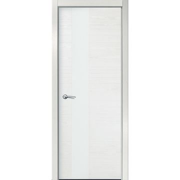 Межкомнатная дверь шпон ID HL бьянко с белым стеклом