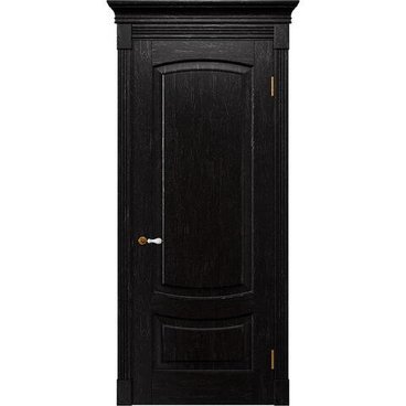 Межкомнатная дверь массив дуба Alvero Алина венге патина серебро глухая