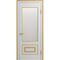 Межкомнатная дверь массив бука Viporte Неаполь белая эмаль патина золото остеклённая