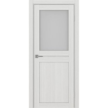 Межкомнатная дверь экошпон Турин 520.211 ясень серебристый остеклённая