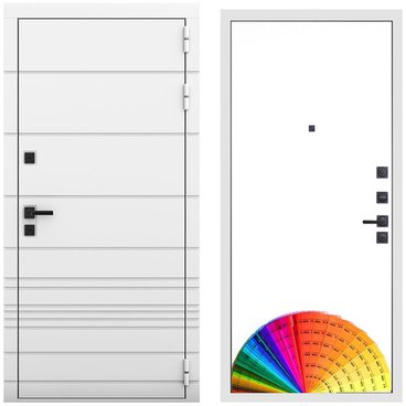 Входная дверь Бионика белый матовый панель МДФ под покраску