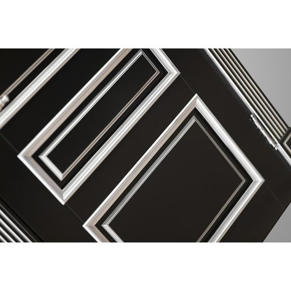 Межкомнатная дверь массив бука Viporte Рим нуар патина серебро глухая