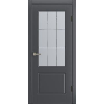 Межкомнатная дверь Патриция графитовая эмаль RAL 7024 со стеклом