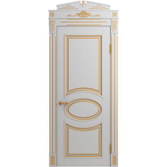 Межкомнатная дверь массив бука Viporte Лацио аворио патина золото глухая
