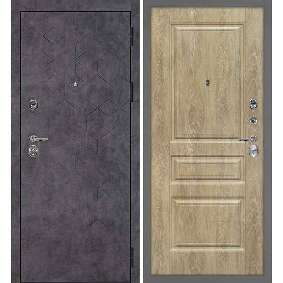 Входная дверь Тетра-126 панель фрезерованная дуб песочный